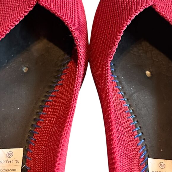 Rothy's The Point Red Flats Comfort Removable Insoles Washable Size 8 Women's - Picture 13 of 14